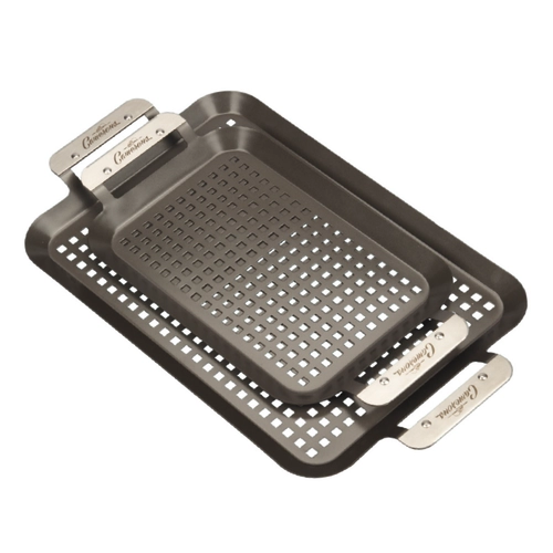 Grillplaat RVS non-stick 2-delig